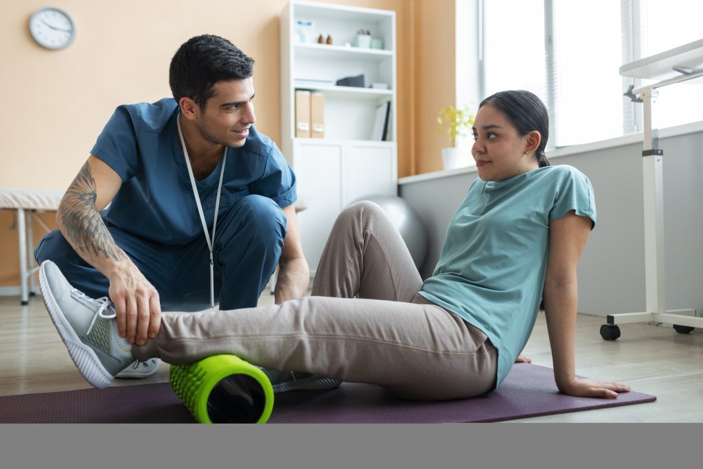 Person performing low-impact exercises for joint pain relief to improve mobility and flexibility.