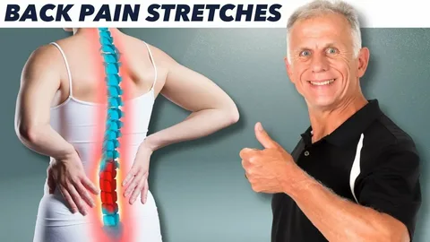 Person performing back pain stretches to relieve lower back pain and improve spinal mobility