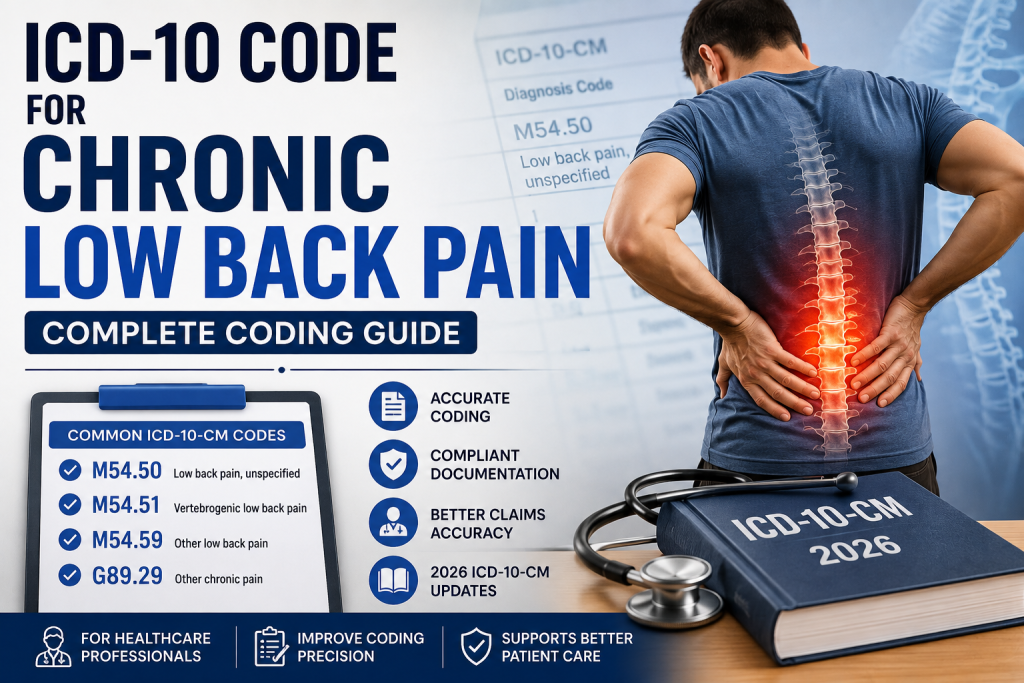 ICD-10 Code for Chronic Low Back Pain complete coding guide with common ICD-10-CM codes