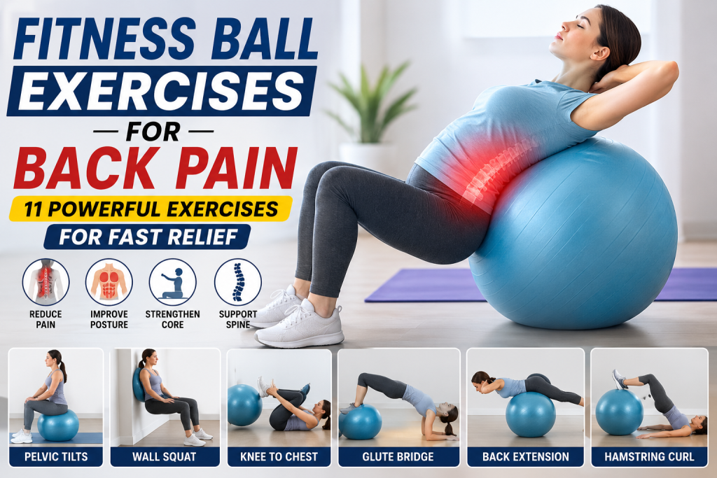 Fitness Ball Exercises for Back Pain with 11 powerful exercises for back pain relief