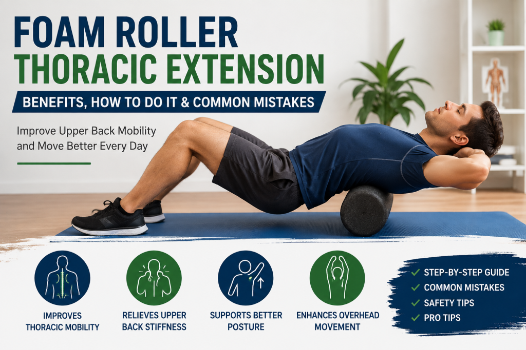 Foam Roller Thoracic Extension exercise for upper back mobility