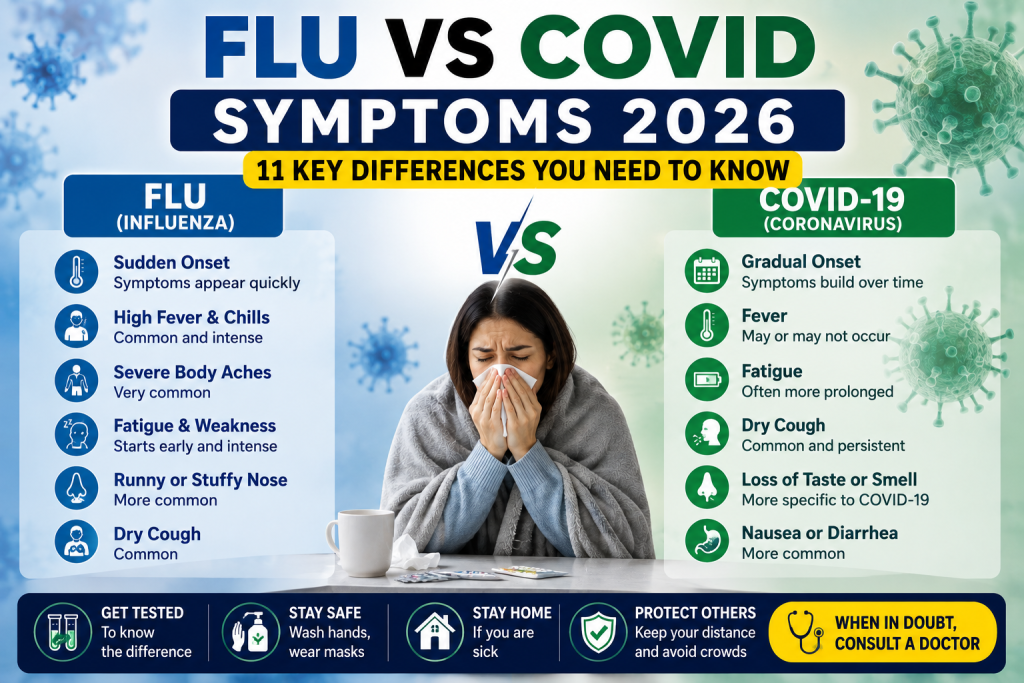 Flu vs COVID Symptoms 2026 – 11 Key Differences
