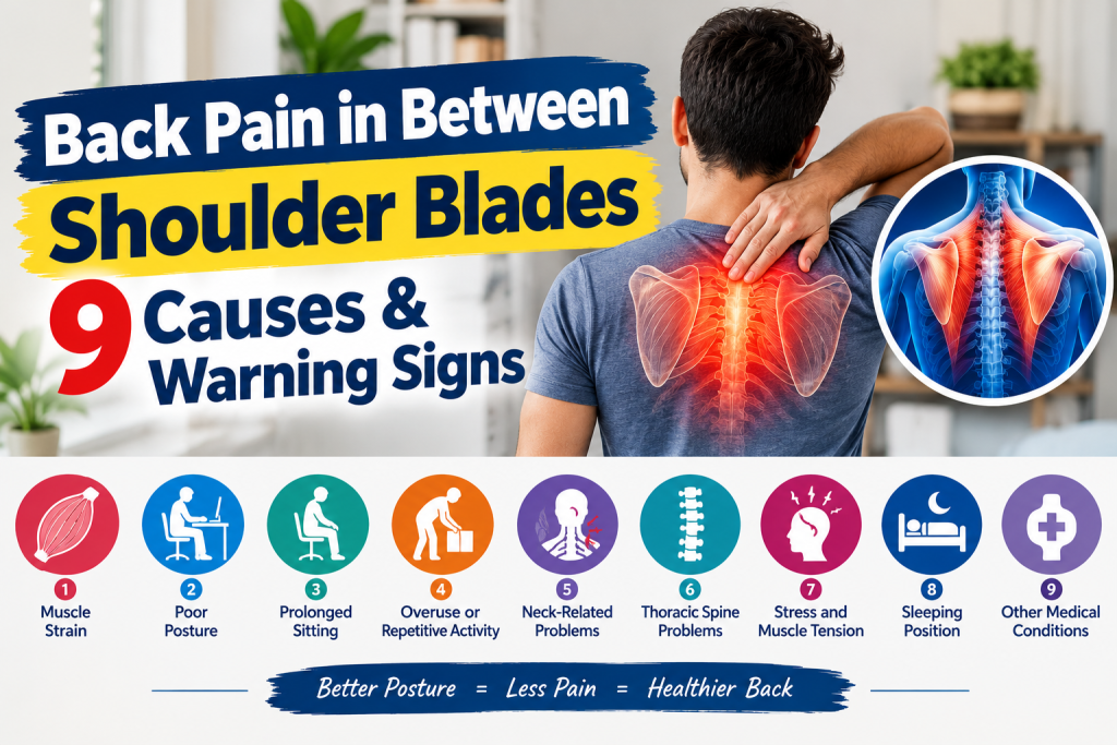 Back Pain in Between Shoulder Blades and Common Causes