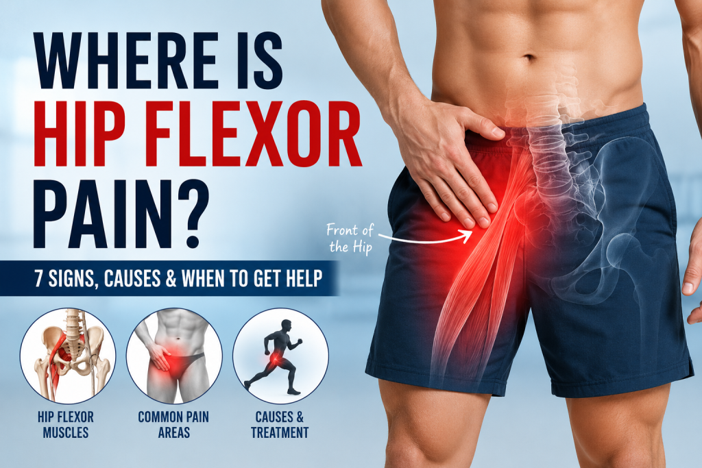 Where Is Hip Flexor Pain location at the front of the hip