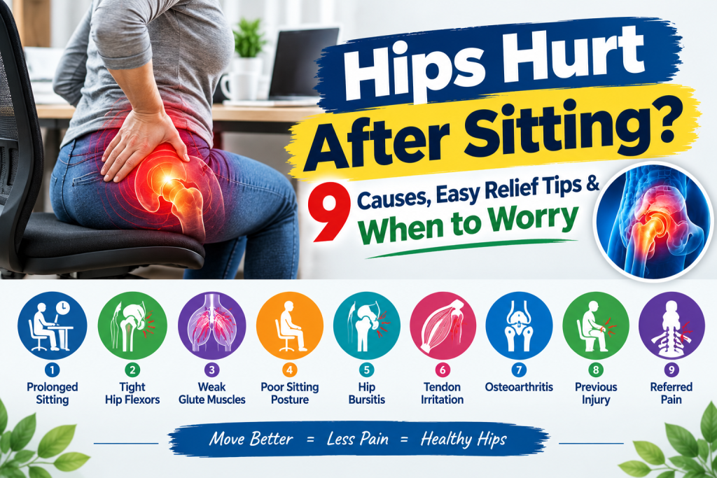 hips hurt after sitting and hip pain relief