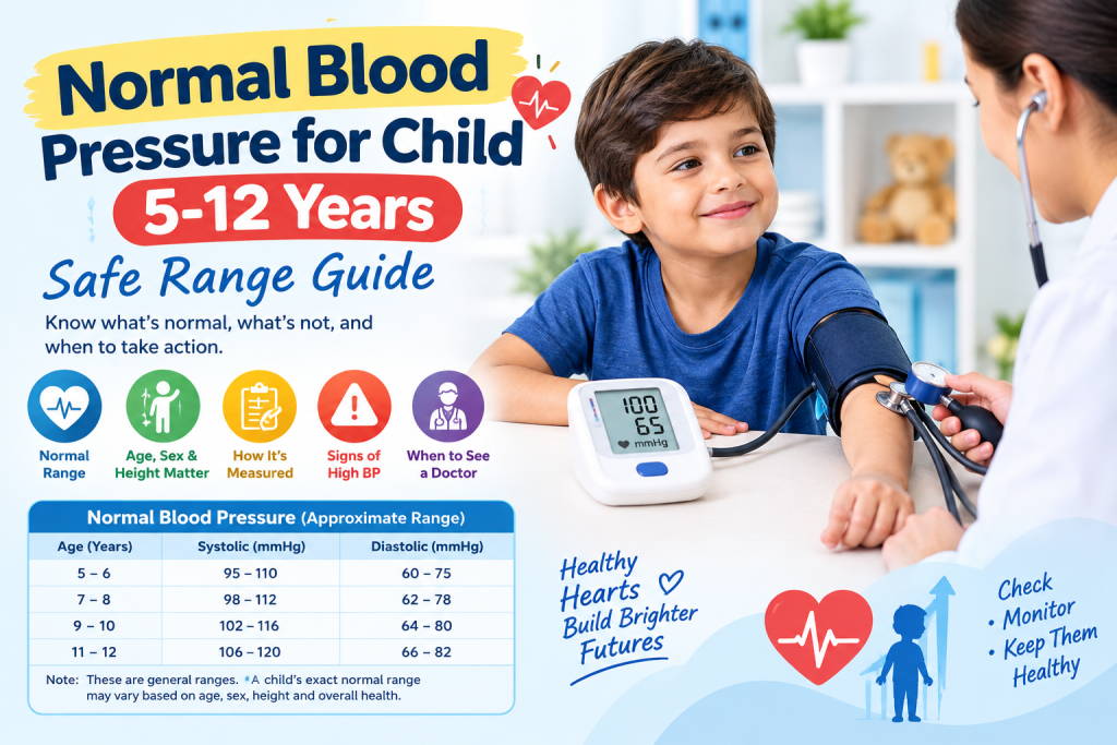 Normal blood pressure for child 5-12 years