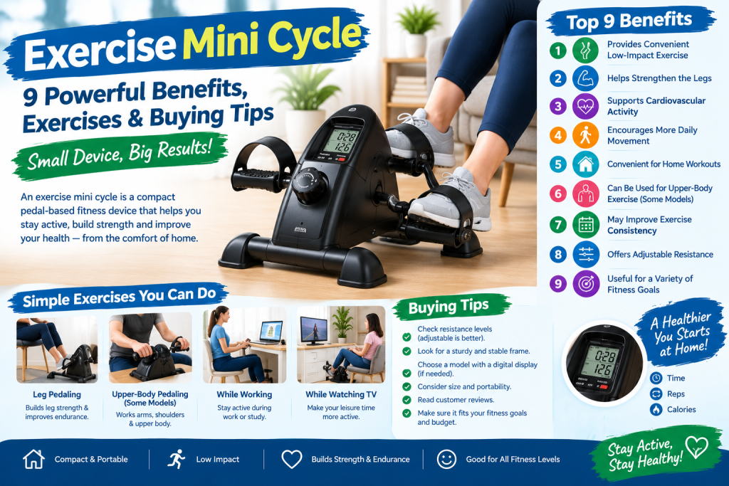 Exercise mini cycle for home workouts and leg exercises