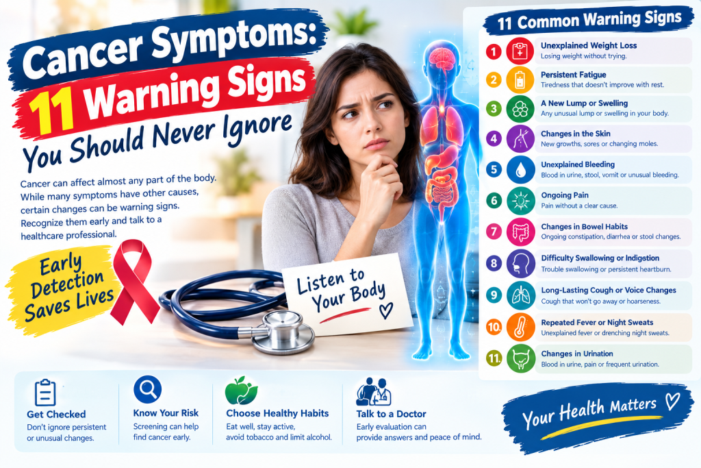 Cancer symptoms and 11 warning signs to watch for