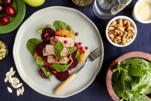 Recipes for Diabetics with High Blood Pressure featured image showing healthy low-sodium meals with grilled salmon, fresh vegetables, whole grains, and heart-friendly ingredients for diabetes management.